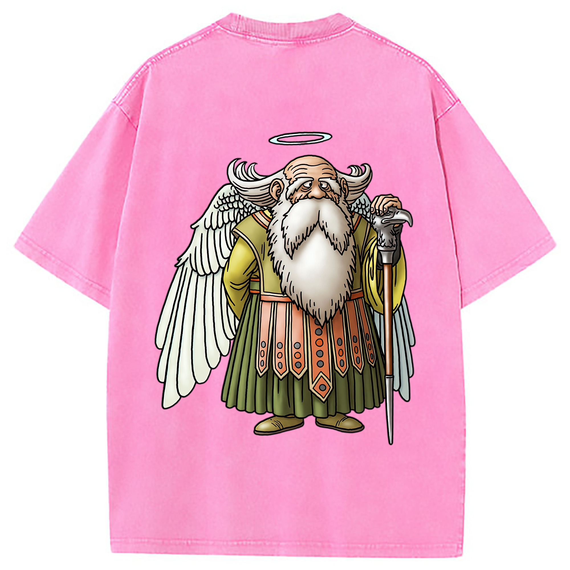 （画像用） ドラゴンクエスト Doragon Kuesuto Dragon Quest 綿100% ヴィンテージ風 半袖Tシャツ（背面プリント）